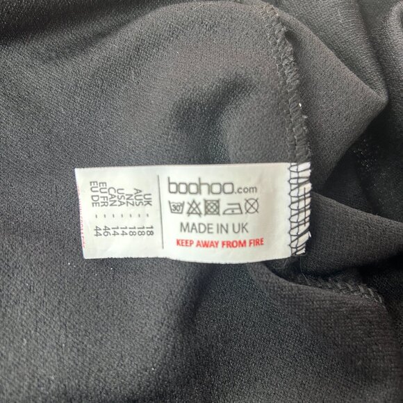 Boohoo Chic Windowpane Belted Blazer Black/White – Women's Large - Picture 9 of 10